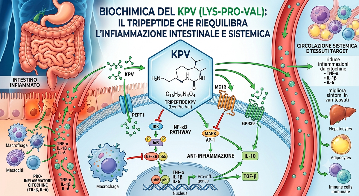 KPV (Lys-Pro-Val): Il Tripeptide che Riequilibra l'Infiammazione Intestinale e Sistemica
